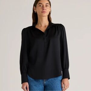 Jcrew Black Silk Blouse NWT